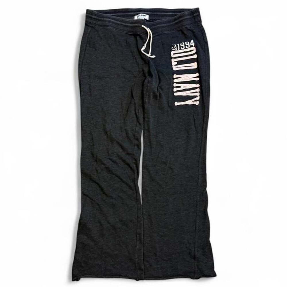 Old Navy Y2K Graphic Sweatpants Size M Charcoal Grey Loungewear Joggers